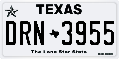 TX license plate DRN3955