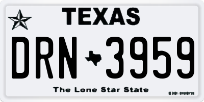 TX license plate DRN3959