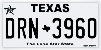 TX license plate DRN3960