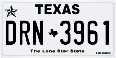 TX license plate DRN3961