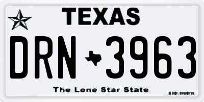 TX license plate DRN3963
