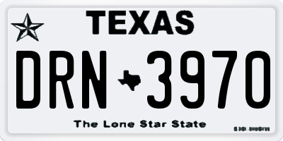TX license plate DRN3970
