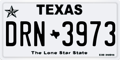 TX license plate DRN3973