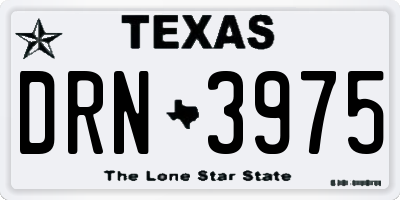 TX license plate DRN3975