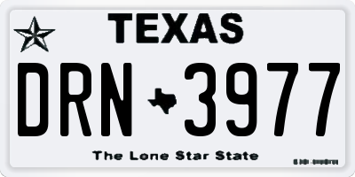 TX license plate DRN3977