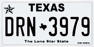 TX license plate DRN3979