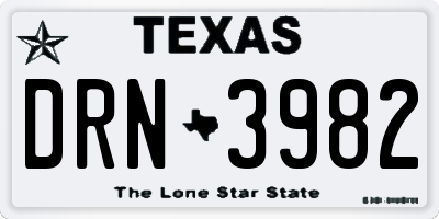 TX license plate DRN3982