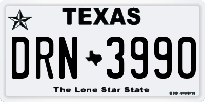 TX license plate DRN3990
