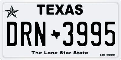 TX license plate DRN3995