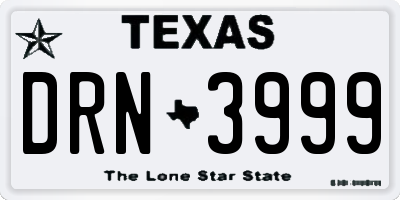 TX license plate DRN3999