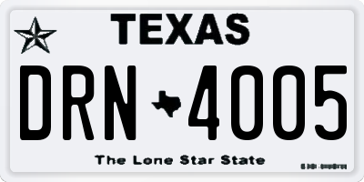 TX license plate DRN4005