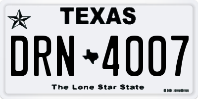 TX license plate DRN4007