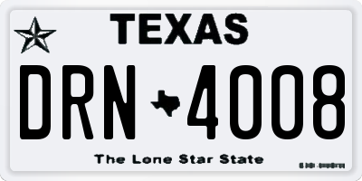 TX license plate DRN4008
