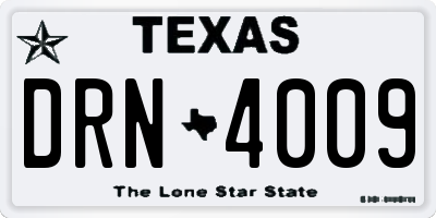 TX license plate DRN4009