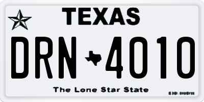 TX license plate DRN4010