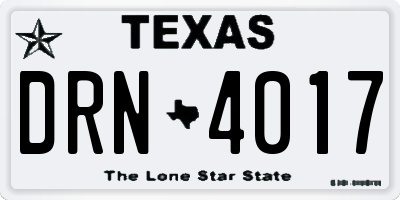 TX license plate DRN4017