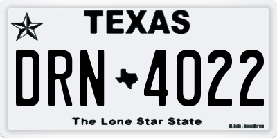 TX license plate DRN4022
