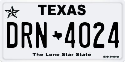 TX license plate DRN4024