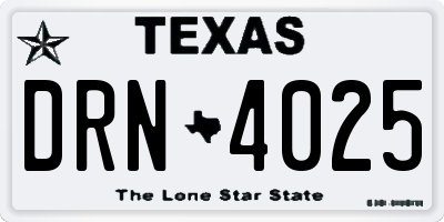 TX license plate DRN4025