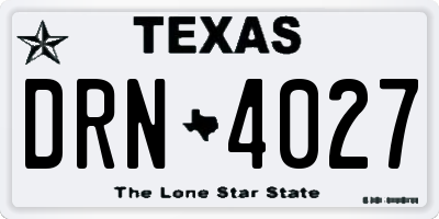 TX license plate DRN4027