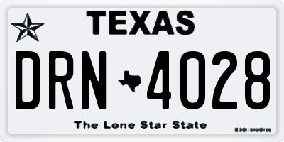 TX license plate DRN4028