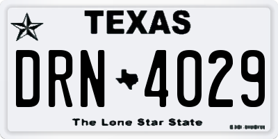 TX license plate DRN4029