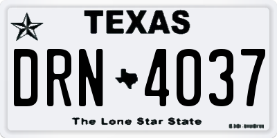 TX license plate DRN4037