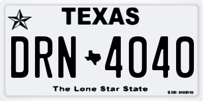 TX license plate DRN4040