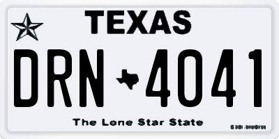 TX license plate DRN4041