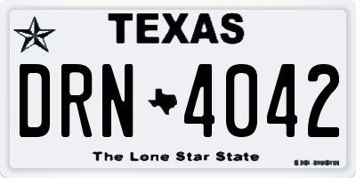 TX license plate DRN4042