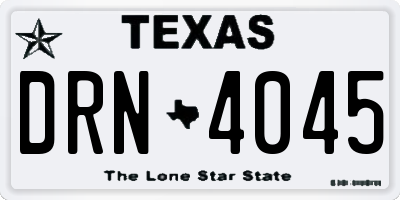 TX license plate DRN4045