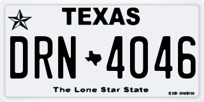 TX license plate DRN4046