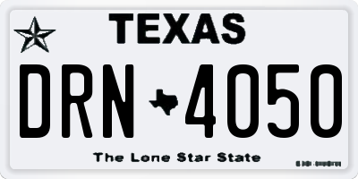 TX license plate DRN4050