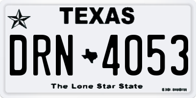 TX license plate DRN4053