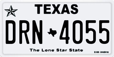 TX license plate DRN4055
