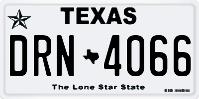 TX license plate DRN4066