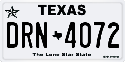 TX license plate DRN4072