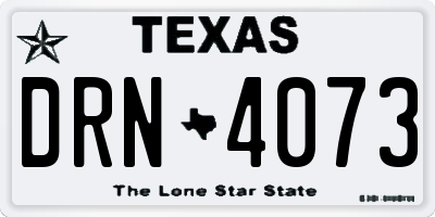 TX license plate DRN4073