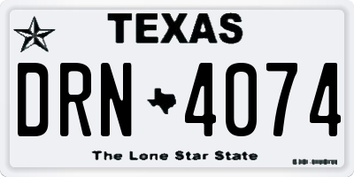 TX license plate DRN4074