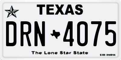 TX license plate DRN4075