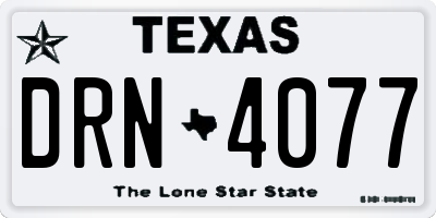 TX license plate DRN4077