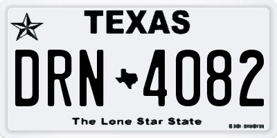 TX license plate DRN4082