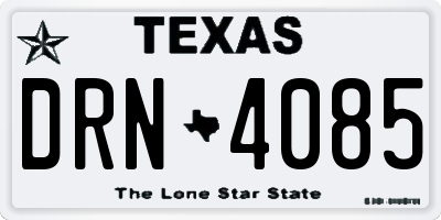 TX license plate DRN4085