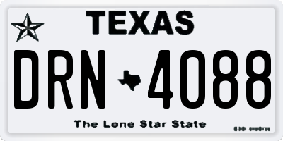 TX license plate DRN4088