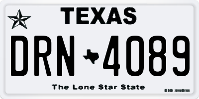 TX license plate DRN4089