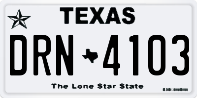 TX license plate DRN4103