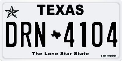 TX license plate DRN4104