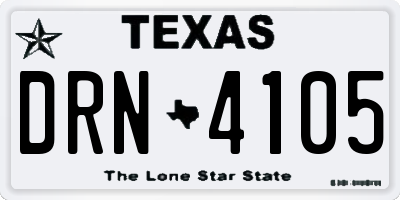 TX license plate DRN4105