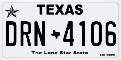 TX license plate DRN4106