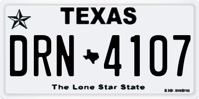 TX license plate DRN4107